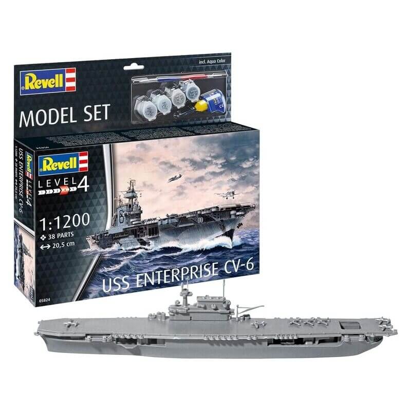 Πολεμικό Πλοίο USS Enterprise CV-6 1/1200 - Σετ Δώρου - Revell (65824)Πολεμικό Πλοίο USS Enterprise CV-6 1/1200 - Σετ Δώρου - Revell (65824)