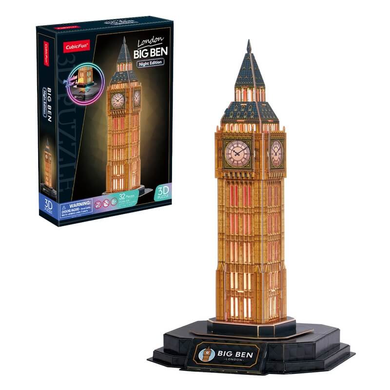 3D Παζλ Big Ben Night Edition LED φωτιζόμενο 32 κομ (L537h)3D Παζλ Big Ben Night Edition LED φωτιζόμενο 32 κομ (L537h)