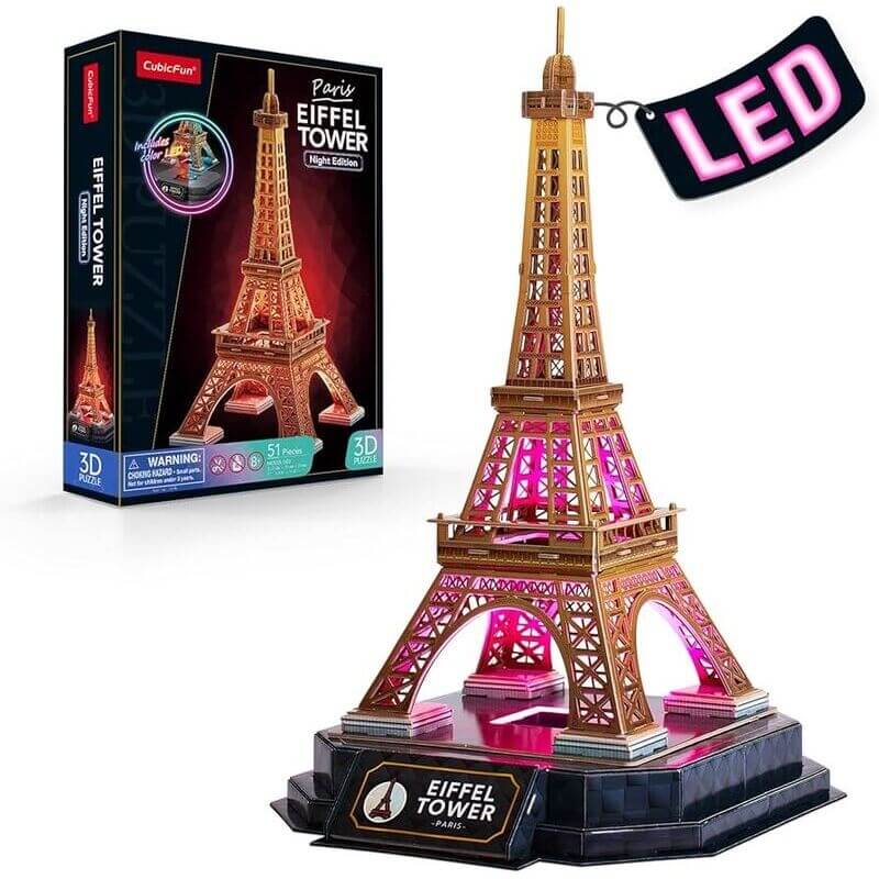 3D Παζλ Πύργος Eiffel Night Edition LED φωτιζόμενος 51 κομ (L534h)3D Παζλ Πύργος Eiffel Night Edition LED φωτιζόμενος 51 κομ (L534h)