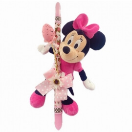 Χειροποίητη Πασχαλινή Λαμπάδα Μίνι Μάους (Minnie Mouse) 30εκ (25.35)